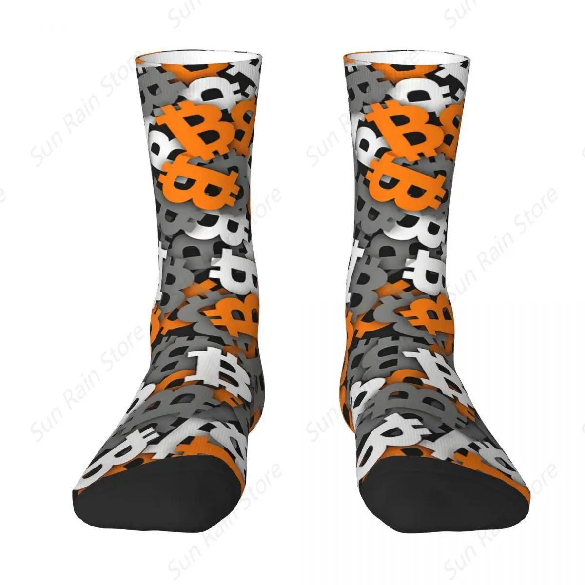 Bitcoin Urban Camouflage Cryptocurrency Socks Sports 3D Print Boy Girls Mid-calf Sock