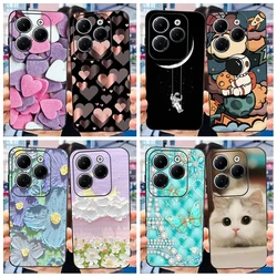 For Cover Infinix Hot 40 Pro X6837 Case Cute Astronaut Black TPU Silicone Phone Case For Infinix Hot 40i X6528B Hot40 2023 Funda