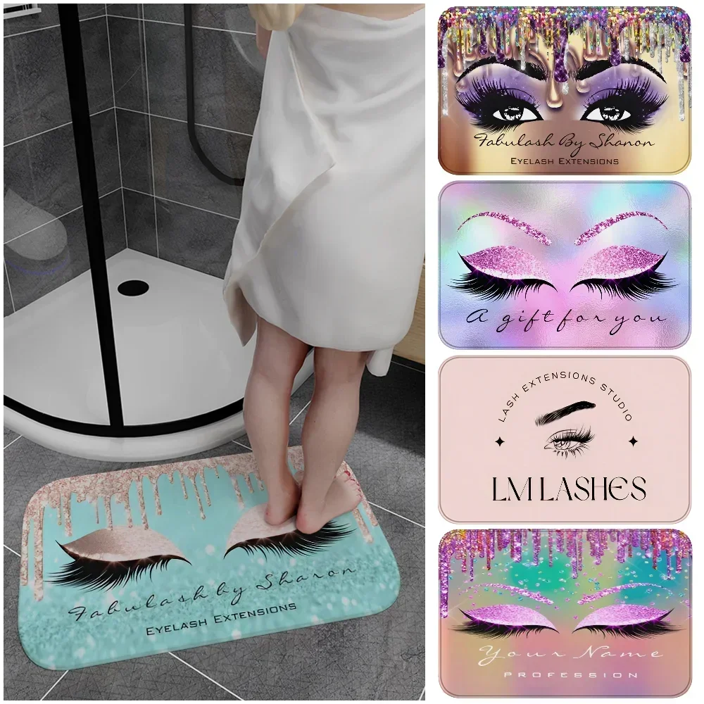 

Розовые золотые блестящие коврики для ресниц, противоскользящие, впитывающие воду, длинные полоски, подушка, коврик для спальни, приветственный коврик для двери