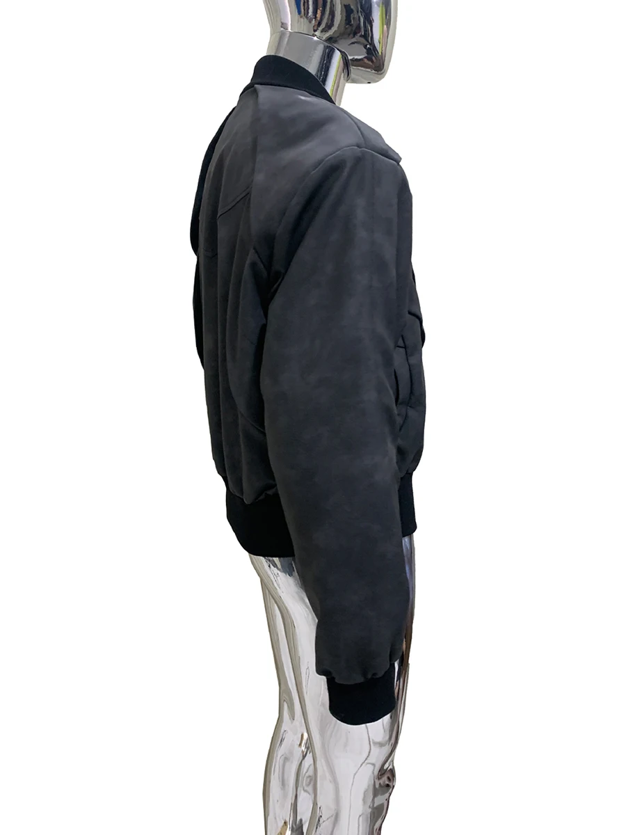 

Spring Autumn Short Matte Distressed Pu Leather Bomber Jacket Men Zipper Luxury Designer Runway European Fashion Clothes 2025