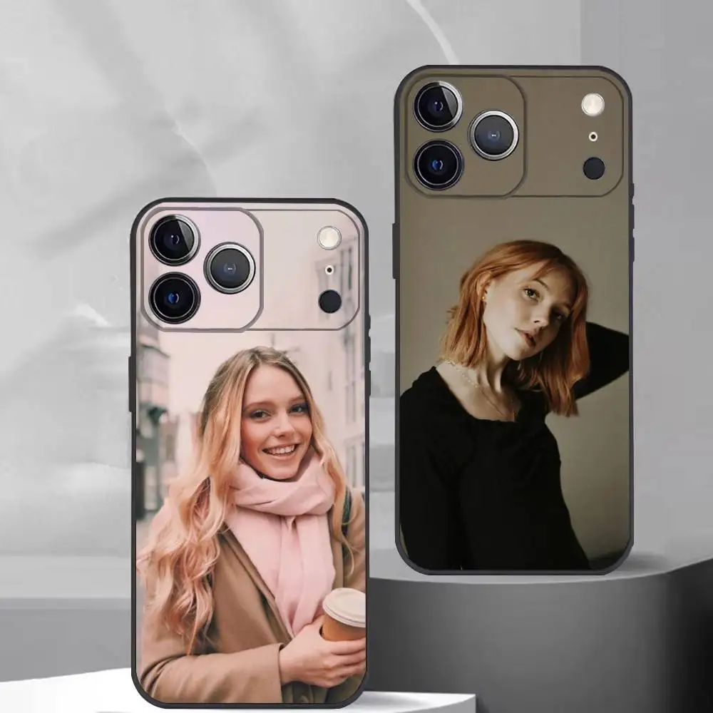 Lina Larissa Strahl S-Singer Phone Case For iPhone 17,16,15,14,13,12,11 Plus,Pro Max,XS,Soft Silicone Black Cover