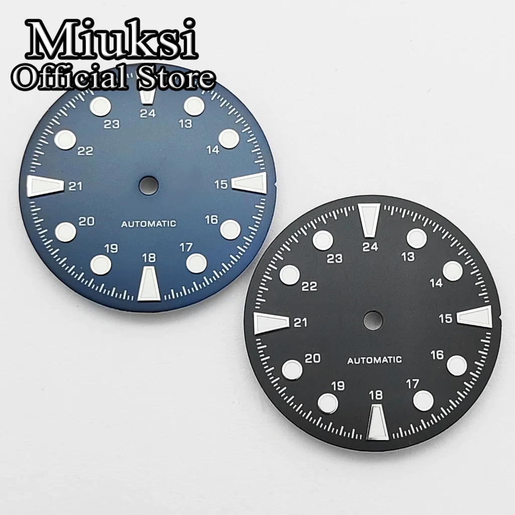 Miuksi 28,5mm Uhrenzifferblatt, leuchtend, passend für Uhrwerke VH31 NH35 ETA2824 2836 Mingzhu DG2813 3804 Miyota 8205 8215 821A – Detail 2