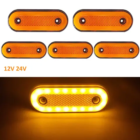 5pcs 12V 24V 트럭 사이드 마커 라이트 LED 트레일러 조명 Mantruck 용 Scania 용 DAF 트럭 용 man tgx