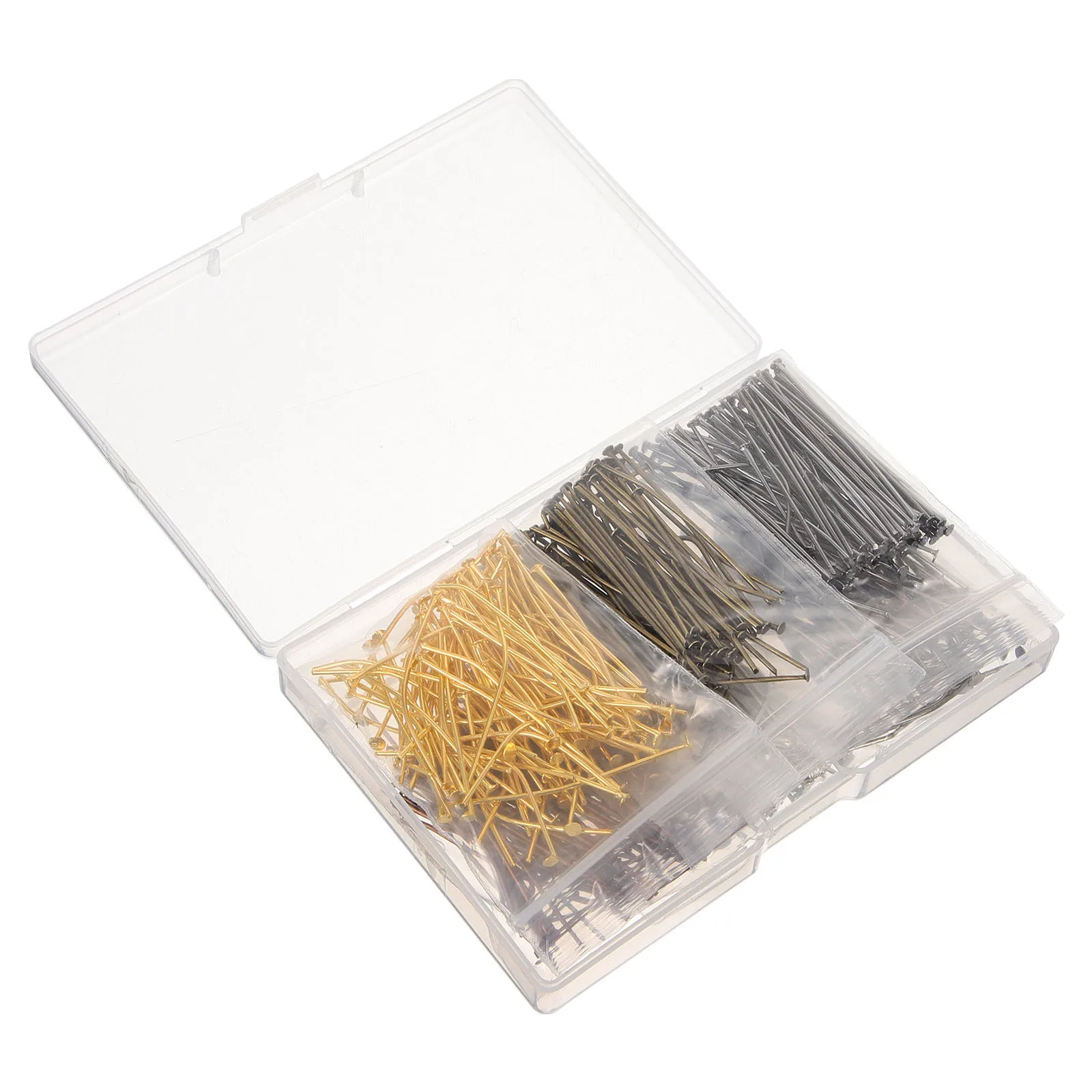 

600pcs Flat Head Pins Metal Beading Needles Diy Jewelry Making Tool Craft Accessories Bead Threader Pins For Handmade Projects