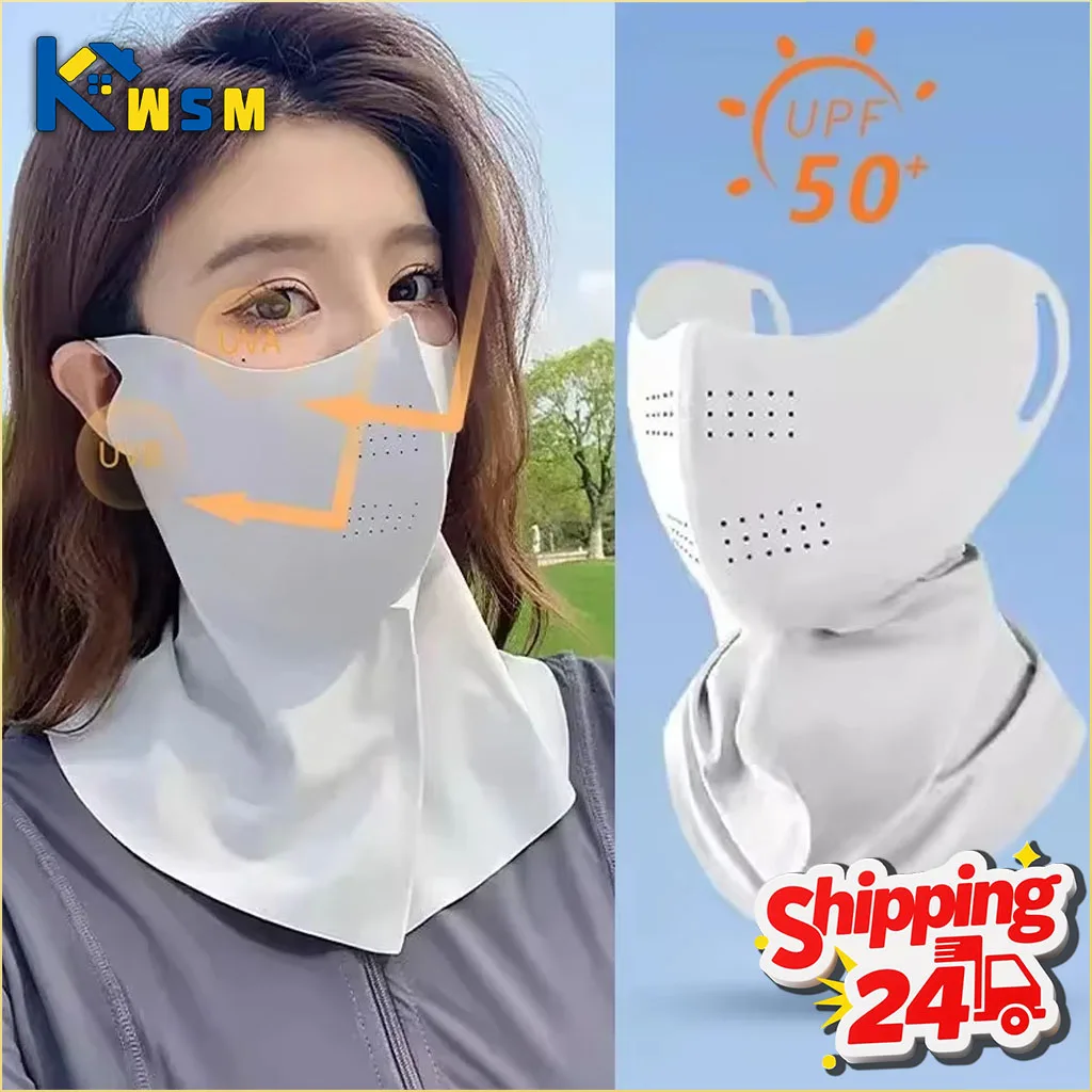 

1-10 шт. Женская летняя маска для лица и шеи для защиты от солнца, охлаждающая, дышащая, с УФ-защитой, для походов и велоспорта, идеальный подарок