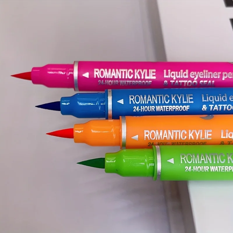 4色シールアイライナー、シングル2in1アイライナー、バタフライハート柄シール、極細カラーアイライナー、ステージメイクアップエフ