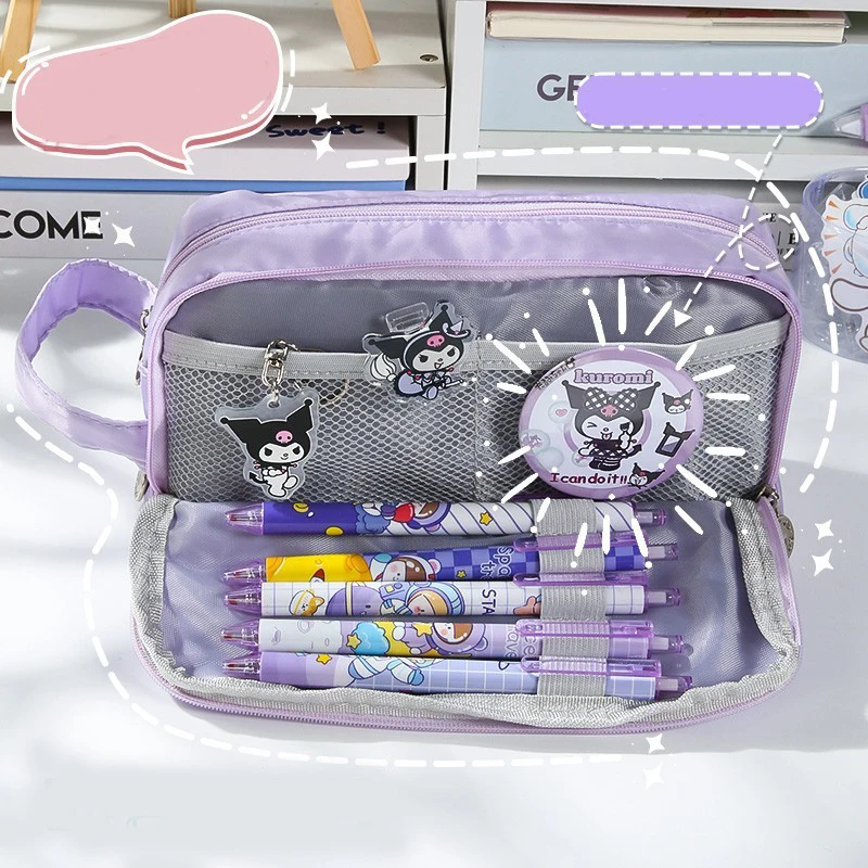 Imagem -05 - Bolsa de Lápis de Grande Capacidade Estética Escola Cases Menina Papelaria Kawaii Titular Bolsa Crianças Pen Case Estudantes Material Escolar