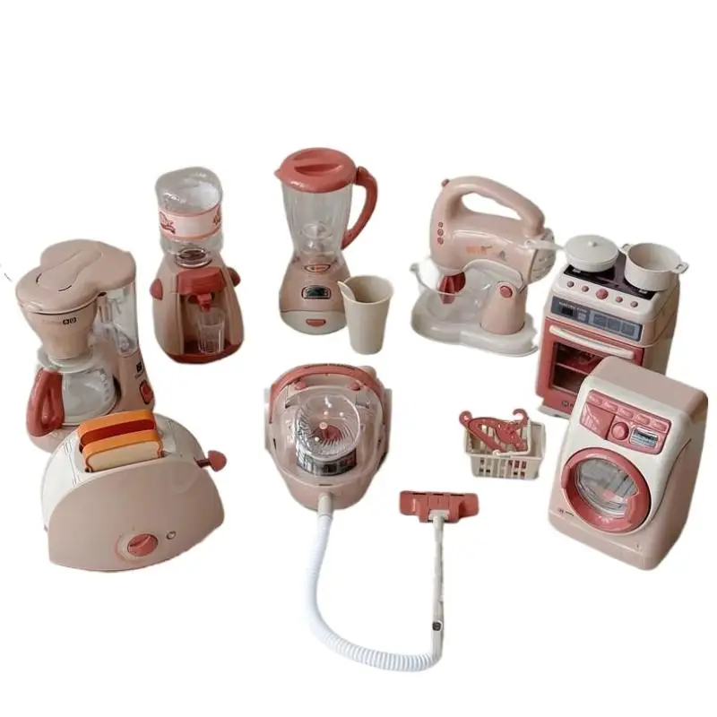 

6 шт./компл., детская бытовая техника, кухонные игрушки, имитация электрической стиральной машины для мальчиков и девочек, бытовая техника для мелких домов