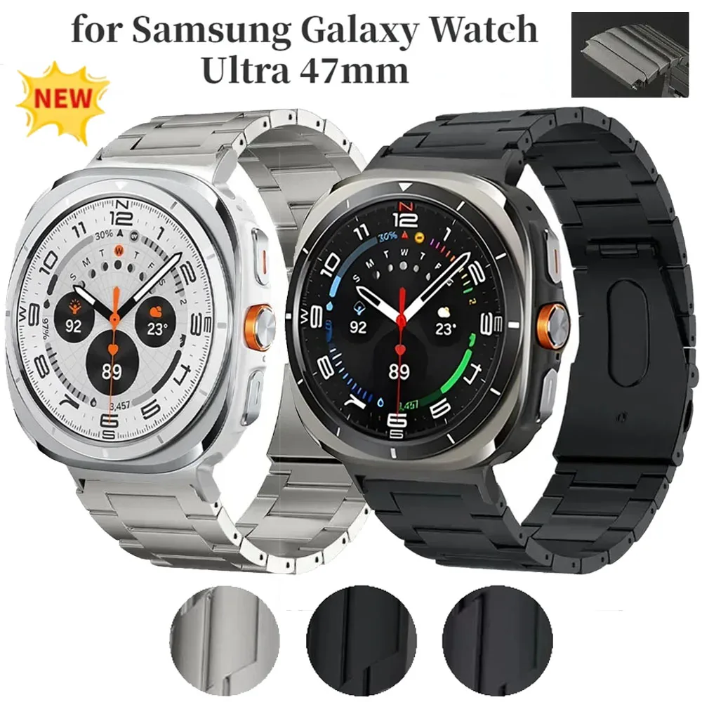 삼성 갤럭시 워치 7 울트라 47mm용 티타늄 메탈 스트랩, 삼성 갤럭시 워치 8 울트라 47mm용 편안한 팔찌 손목 밴드