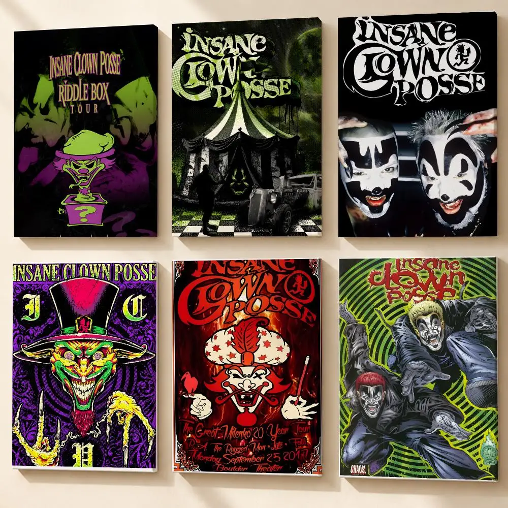 Band I-Insane Clown Posse Poster Framed Canvas Wall Art Gallery Wrapped Ready To Hang Living Room Bedroom Home Decor