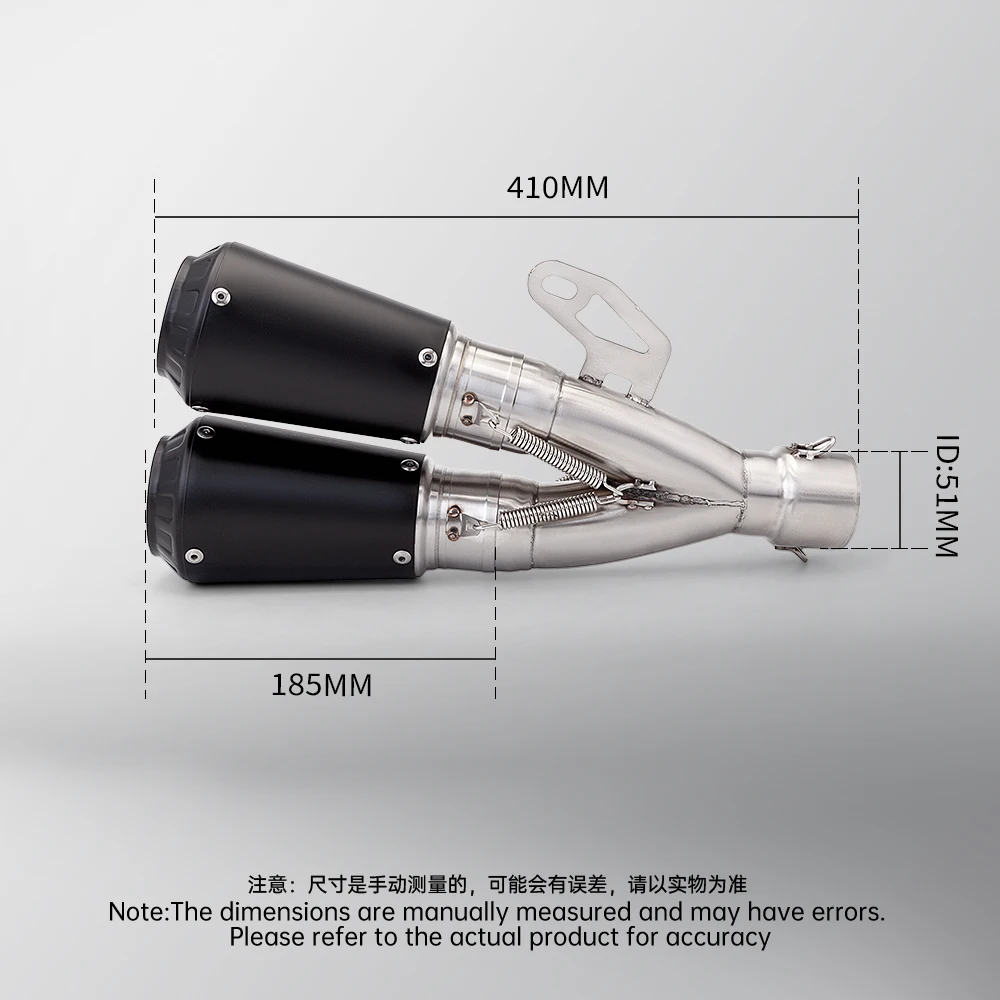 

Universal motorcycle exhaust pipe silencer double hole exhaust pipe stainless steel high quality C25 for s1000rr zx4r cbr500 r1