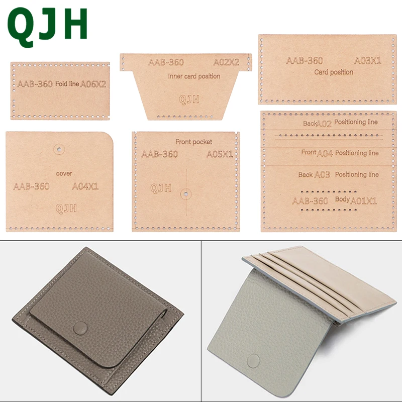 

DIY Handmade Leather Craft Tool Bag Zero Wallet Template Sewing Drawing Short Wallet Kraft Paper Paper Drawing