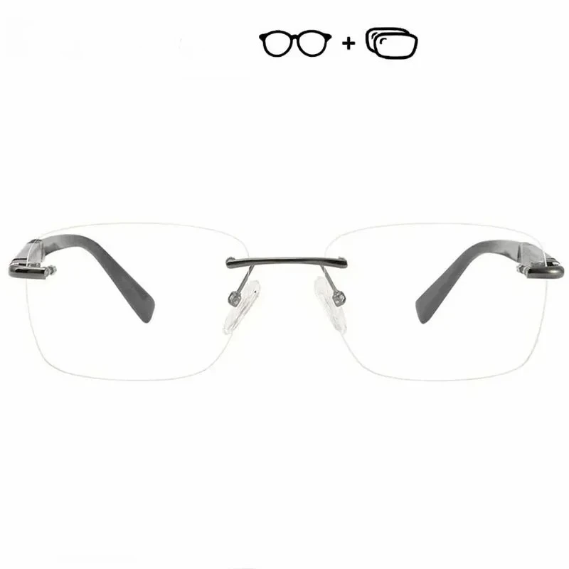 Brez بدون شفة النظارات الطبية الرجال مكافحة الضوء الأزرق اللونية قصر النظر النظارات البصرية الرجال الخشب التيتانيوم النظارات