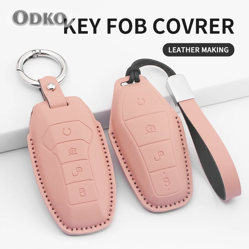 Car Key Cover For BYD Atto 3 Han EV Dolphin PU Car Key Protector Shell Accessories