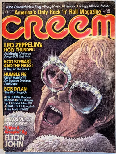 1x,Creem Magazine May 1975 Elton John, Led Zeppelin, Rod Stewart, Dylan, Humble Pie-aluminum