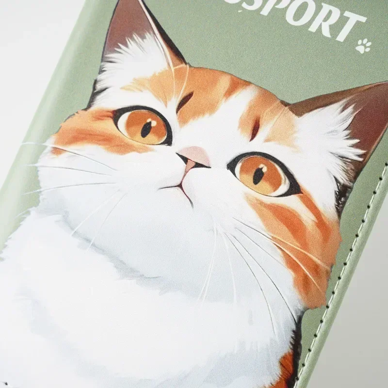Cute Cartoon Pet PU Passport Holder Multifunctional Travel Wallet Multi Card Slots ID Credit Card Plane Ticket Storage Cover
