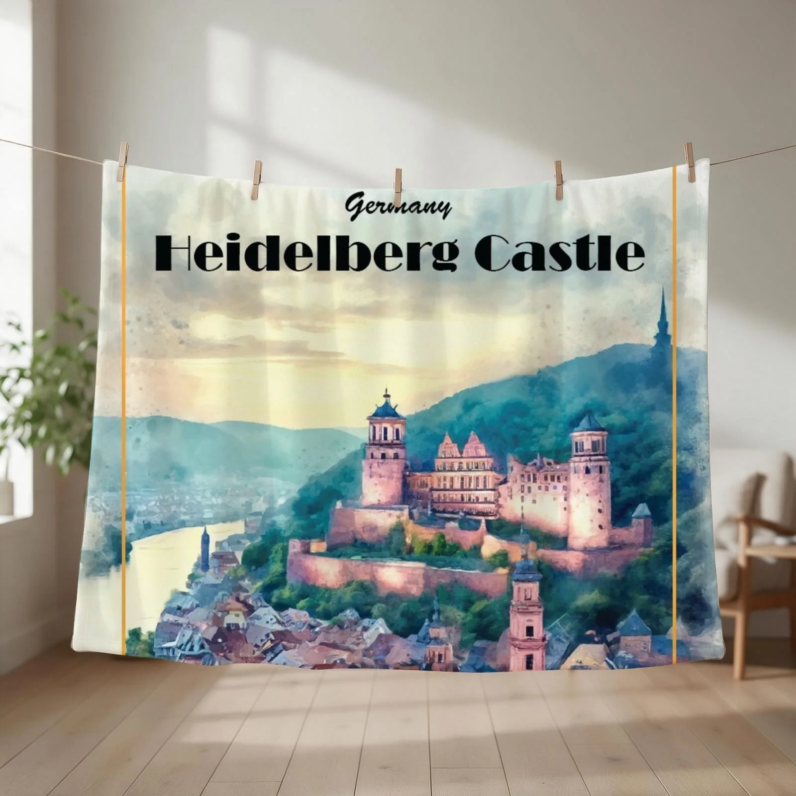 Heidelberg Castle, Germany Throw Blanket couch cozy soft plush fuzzy picnic outdoor blanket