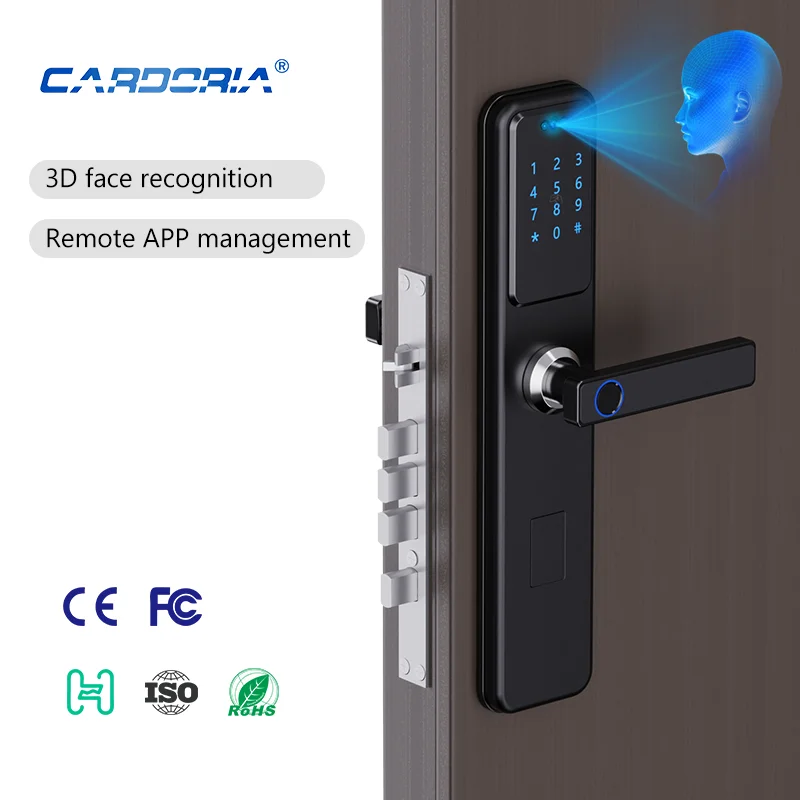 3D Face & Fingerprint Recognition Smart Door Lock App Remote Control Cerradura Inteligente Fechadura De Porta for Home Use