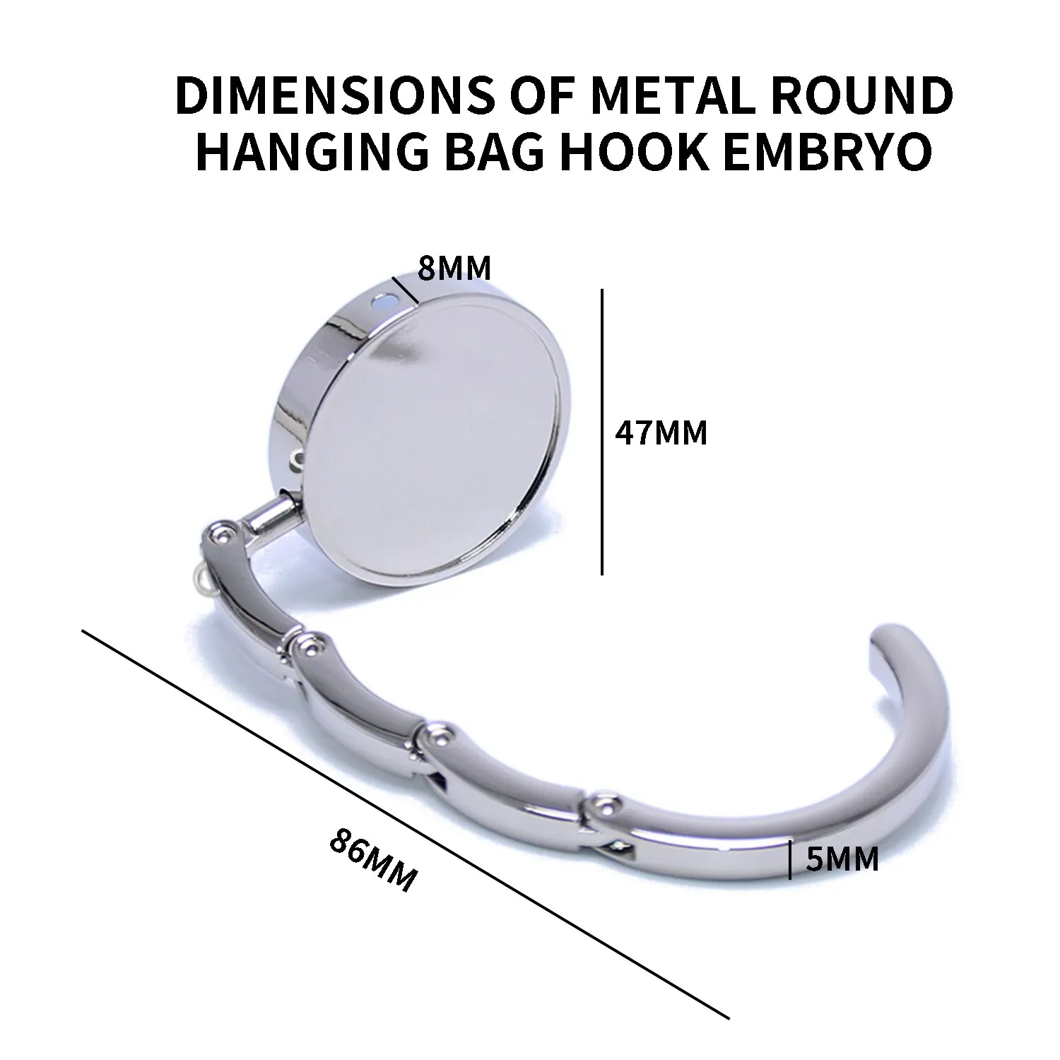 Portable Folding Bag Hanger Handbag Hook Holder Table Hook Crystal Alloy Purse Bag Holder Circle Shape Bag Accessories