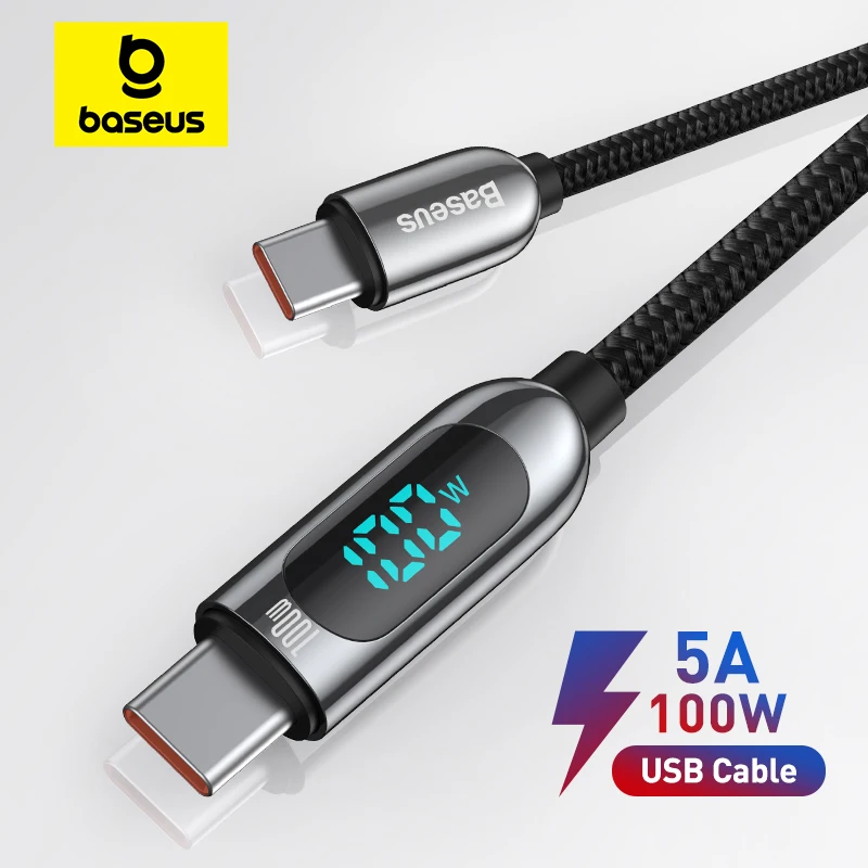 Baseus PD 100W USB C Cable for iPhone 15 pro MacBook Fast Charging Type C Cable For Xiaomi Samsung Data Wire Phone Charging