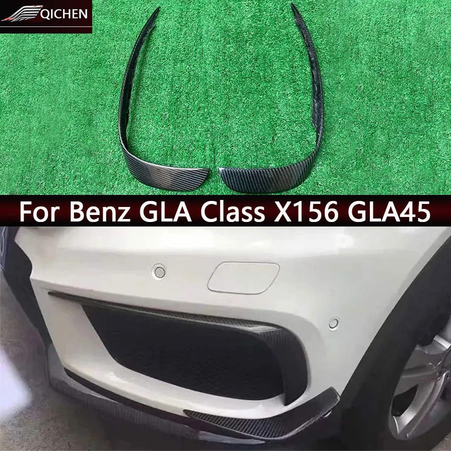 

For Mercedes Benz GLA Class X156 GLA45 Carbon Fiber Car Front Bumper Wind knife Splitter Spoiler Canard Air Knife Body Kit