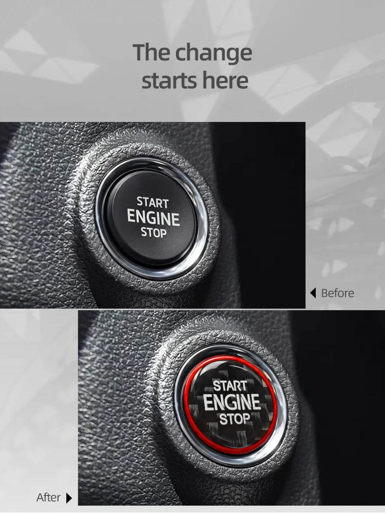Kohlefaser für Skoda Karoq Kodiaq Superb Octavia Scala Motor Start-Stopp-Knopf Zierleiste Aufkleber Tuning Auto Innenraum Zubehör – Detail 4