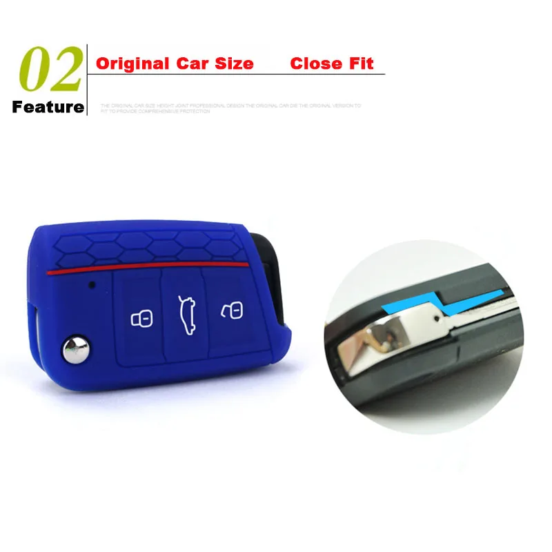 For Volkswagen Golf 7 mk7 Silicone Key Portect Cases Car Key Case Bag Key Cover For Skoda Octavia A7 Car styling Accessories 1Pc