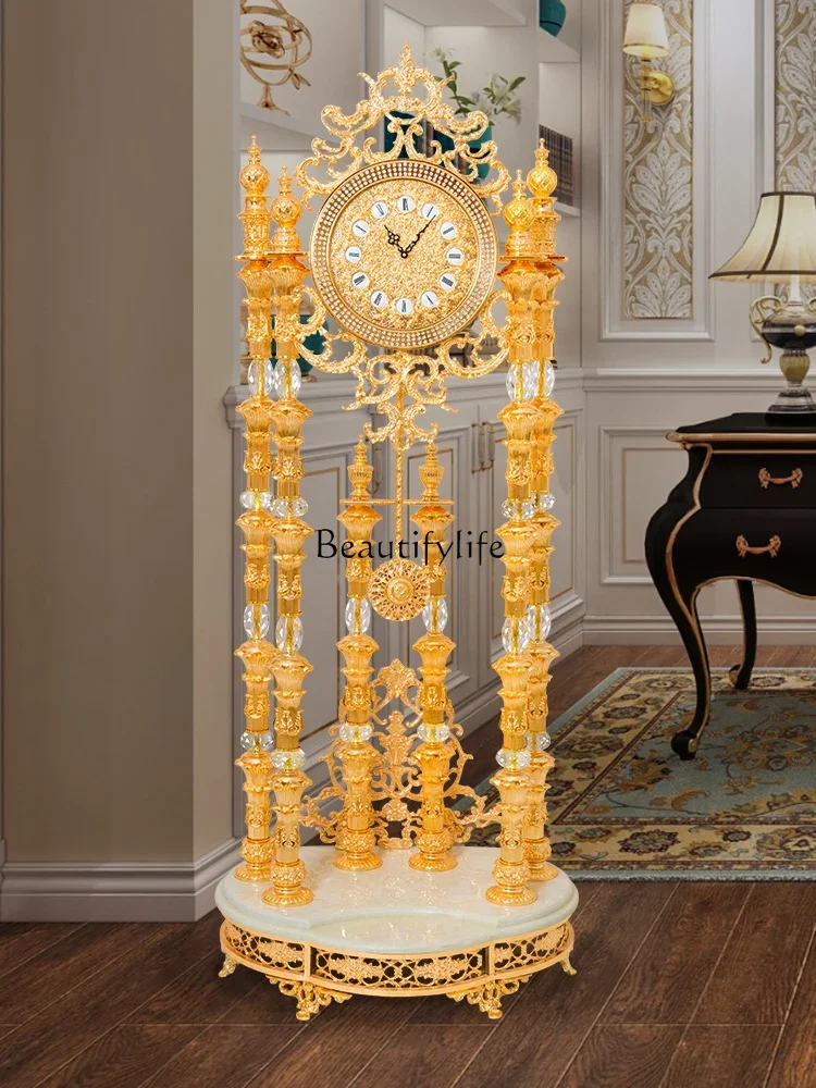 

yj5Mechanical High-End Floor Copper Bell Hotel Luxury Gold-Plated Fashion Seiko Quartz Movement Pendulum Clock