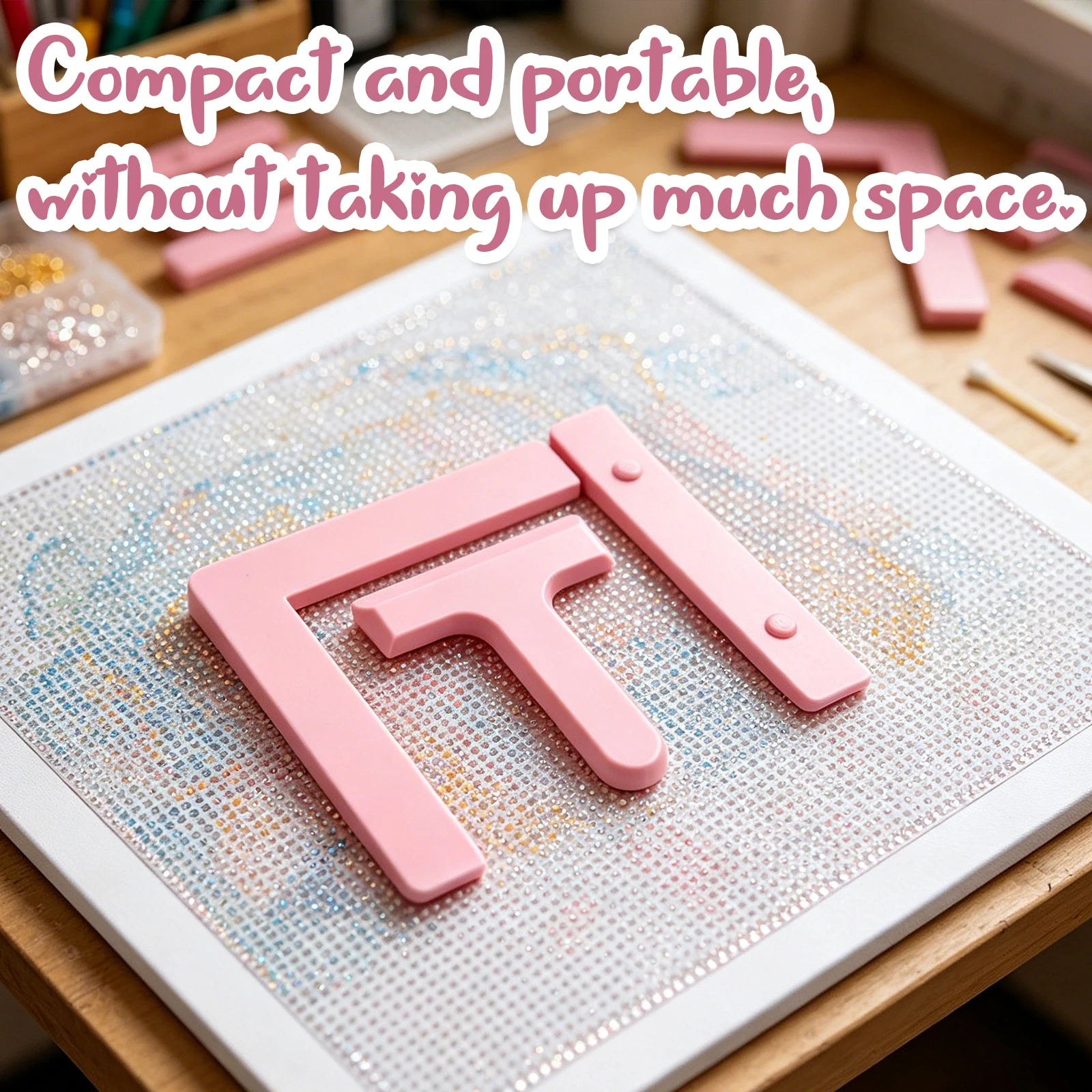 3-Piece Set Diamond Painting Alignment Tools Diamond Painting Alignment Ruler Fits Square Kits for Adults Keeps Drills Aligned - view 4