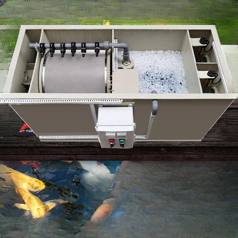 Fish pond filter large-scale backwashing integrated koi irculation microfilter for fish farming