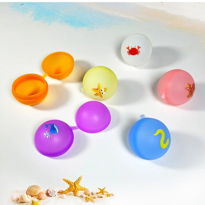 24/16/12/10/6/5 pezzi Palloncini d'acqua riutilizzabili Bomba d'acqua Splash Balls Palline da combattimento per la piscina estiva Giochi d'acqua Giocattoli