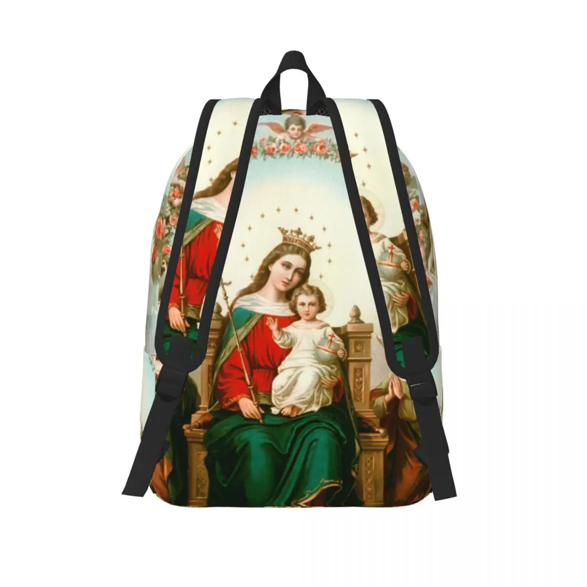 مخصص 3D الطباعة مريم العذراء قماش حقائب الظهر الكاثوليكية المسيحية كلية حقائب السفر المدرسية حقيبة الكتب يناسب كمبيوتر محمول 15 بوصة #3
