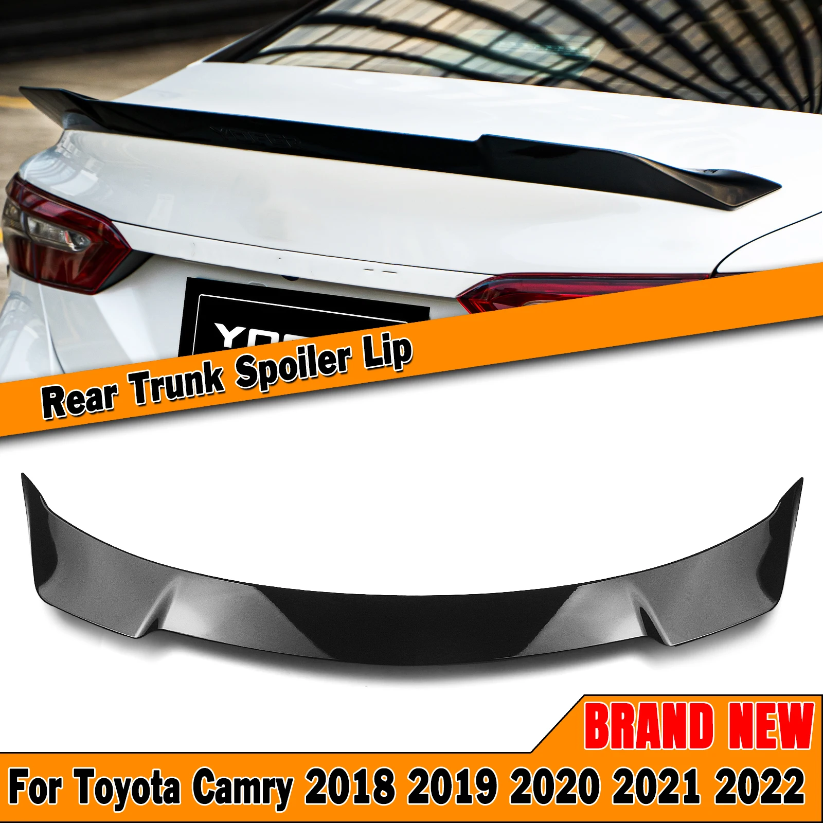 For Toyota Camry SE XSE Sport Model Only 2018 2019 2020 2021 2022 2023 2024 YOFER Style Rear Trunk Spoiler Wing Lip Gloss Black