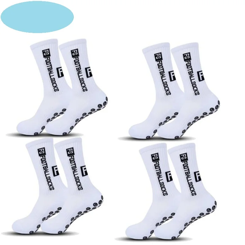 4 Pairs New Men Women Soft Breathable Anti-slip Football Socks Running Soccer Basketball Cycling Sports Grip Socks