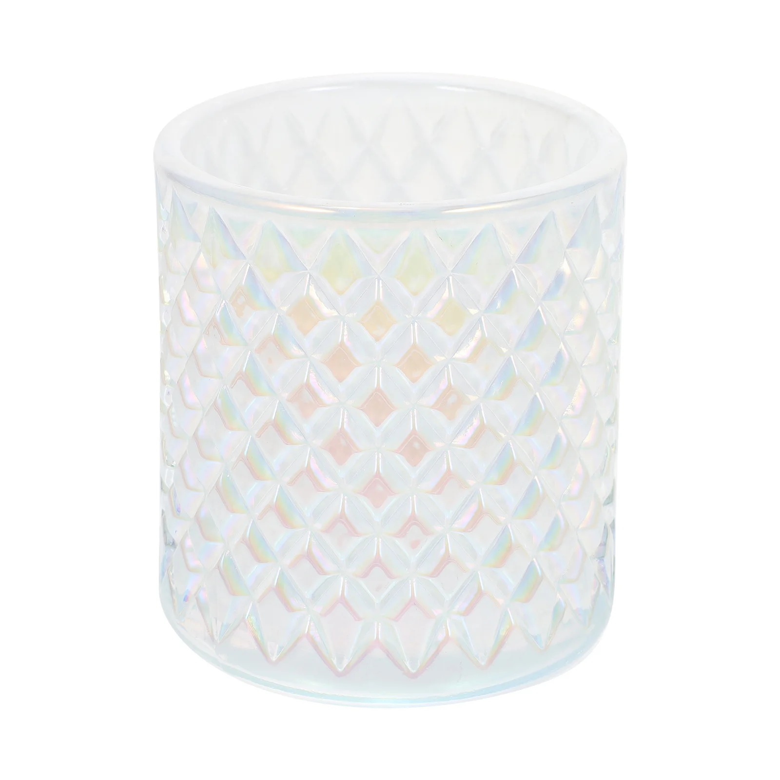 

Embossed Glass Candleholder Sturdy Elegant Decorative Candlelight Dinner Romantic Table Ornament Holder