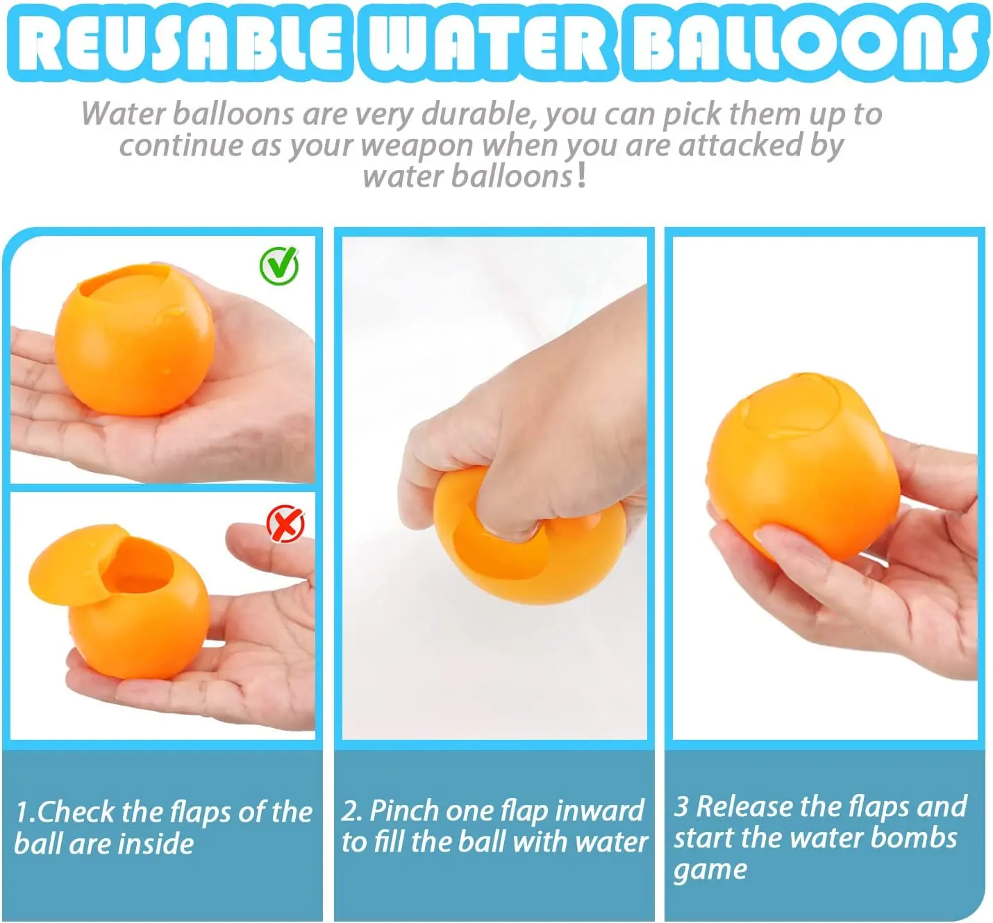 12pcs Reusable Water Balloons Refillable Water Balloon Quick Fill Self Sealing Water Bomb Splash Balls for Kids Swimming Pool