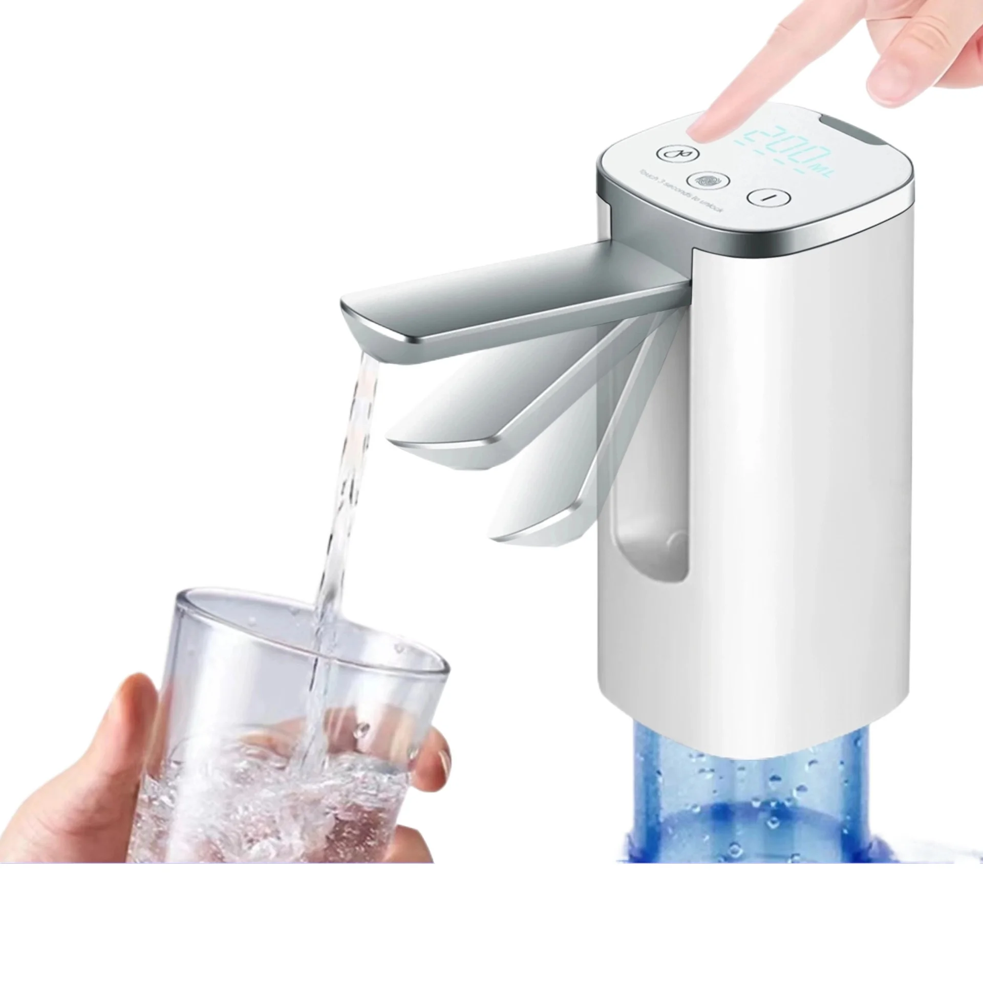 Automatic Folding Water Dispenser Household Bottled Water Fingerprint Child Lock Electric Small Mineral Water Suction Machine