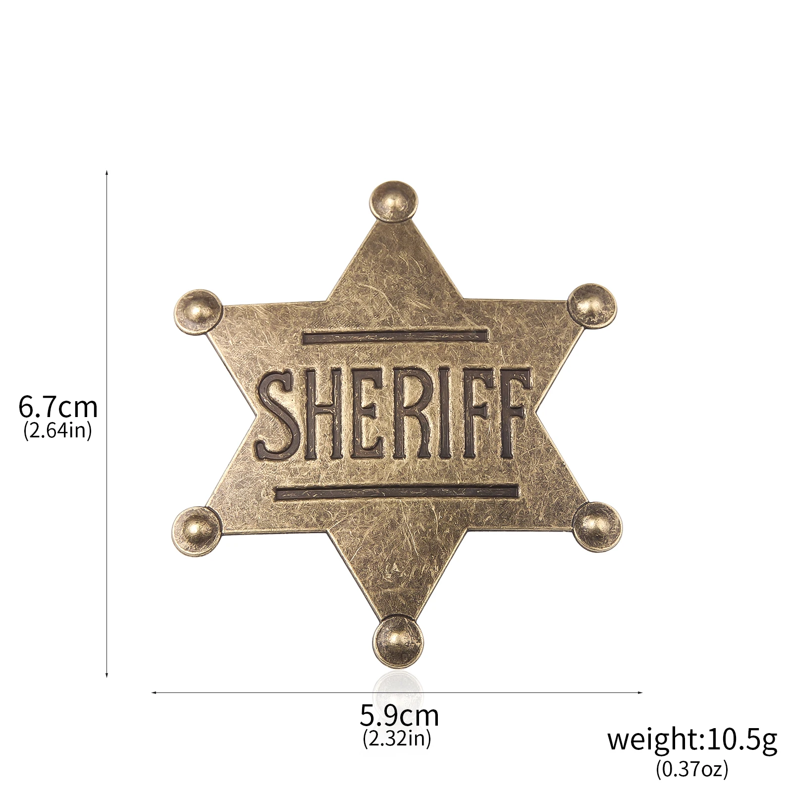 شريف شارة بروش نجمة سداسية سترة الشرطة شارة دبوس للنساء الرجال التلبيب دبابيس المجوهرات