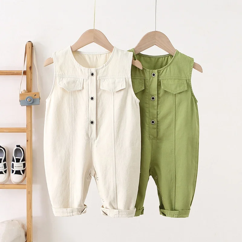 

New Children's Cotton Overalls Spring Autumn Baby Girls' Jumpsuit Korean Loose Trousers Casual Boys Suspenders Kids Fashion Wear