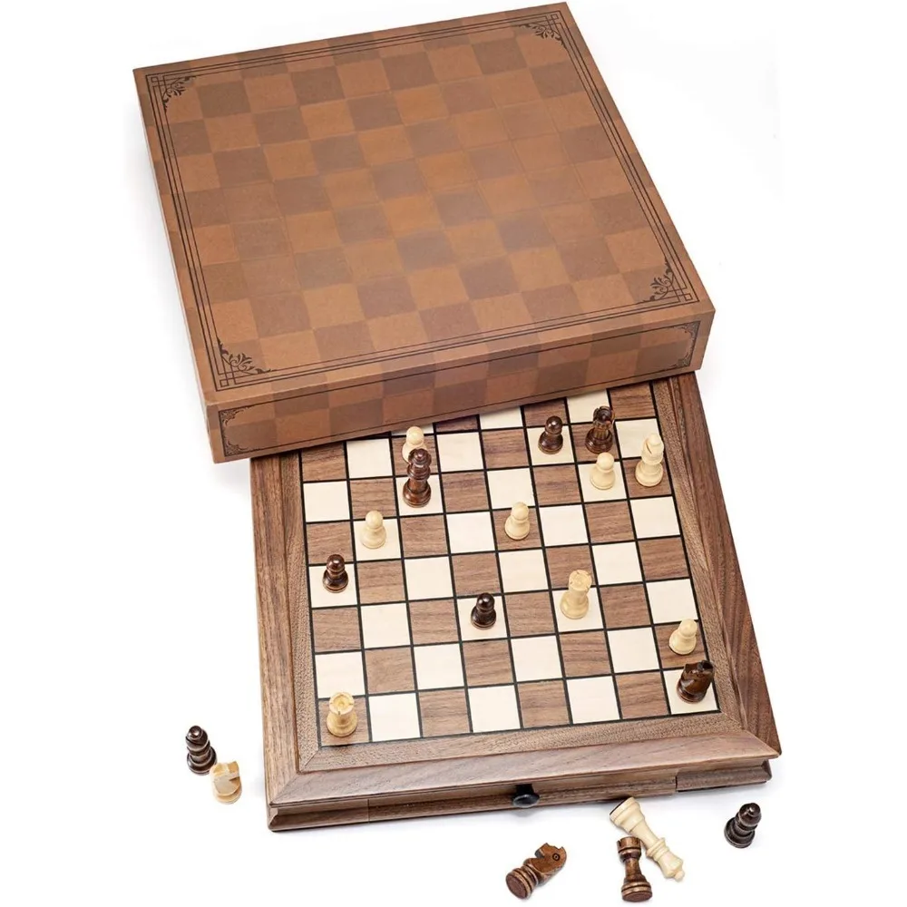 Magnetic Wooden Chess Set, 12.8