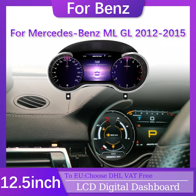 Linux Car Dashboard Display Speed Meter For Mercedes Benz ML GL Class LCD Digital Cluster Virtual Cockpit Head Unit Accesorries