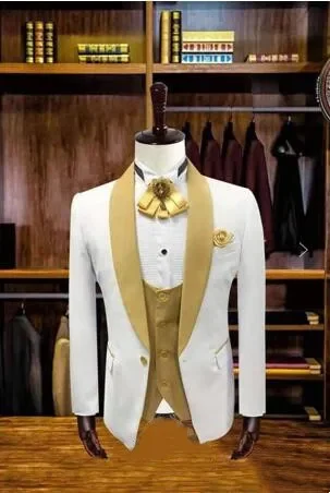 2024 Men's Suit Slim-fit Pointy Collar One-button Wedding Tuxedo PROM Men's Suit Three-piece Set Wedding Suits for Men