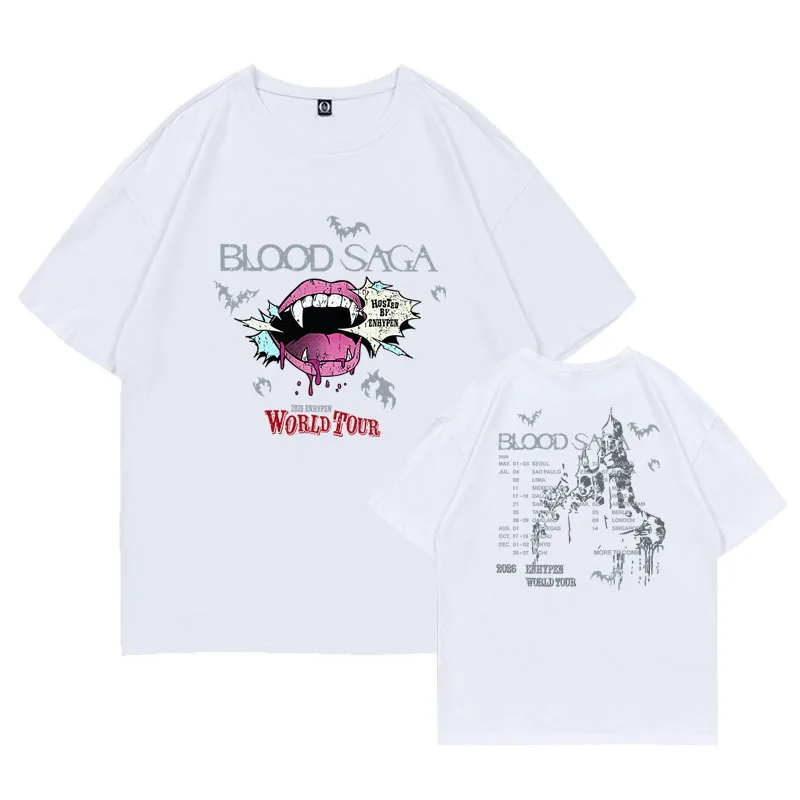 Camiseta Gráfica da Banda Coreana Tour Concert 2026 para Homens e Mulheres, Manga Curta, Moda Vintage Pop