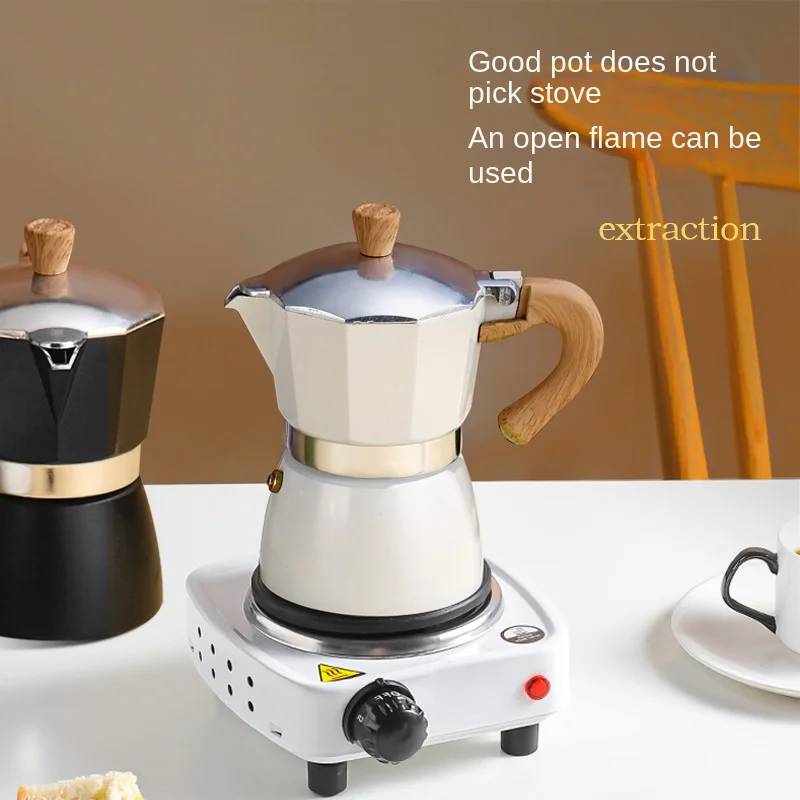 Single valve mocha pot Italian small coffee pot hand punch automatic electric ceramic stove coffee making utensils set맥심 믹스커피