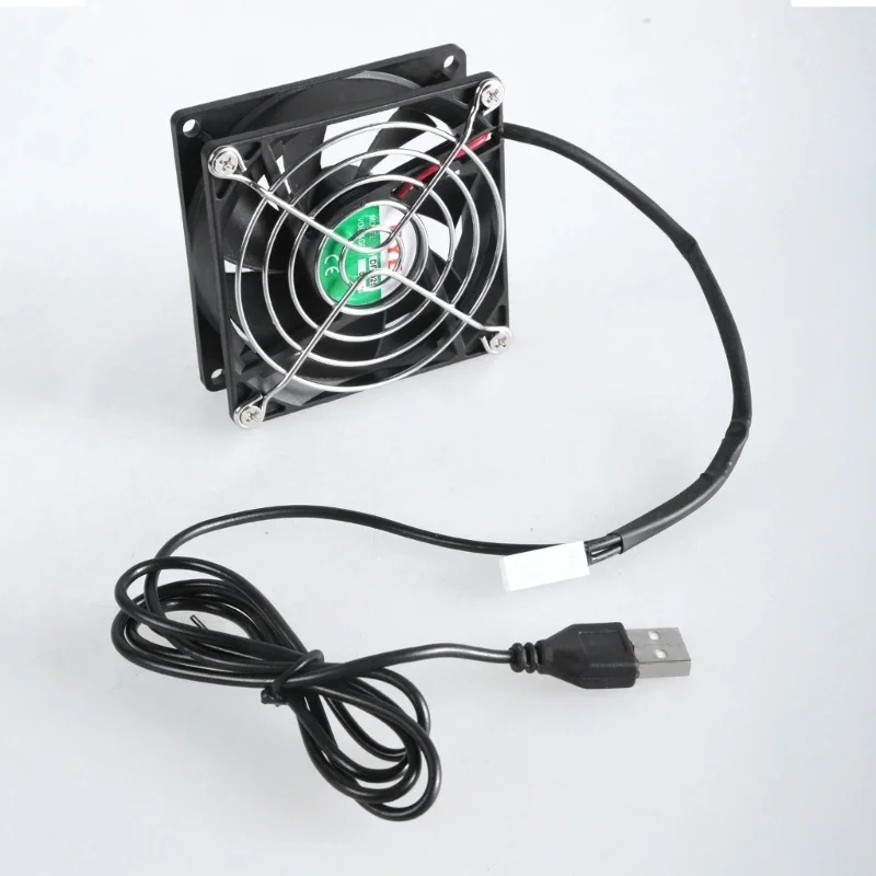 Quiet USB Cabinet Cooling Fan with Temperature Control 80mm for Home Theater and Plant Houses