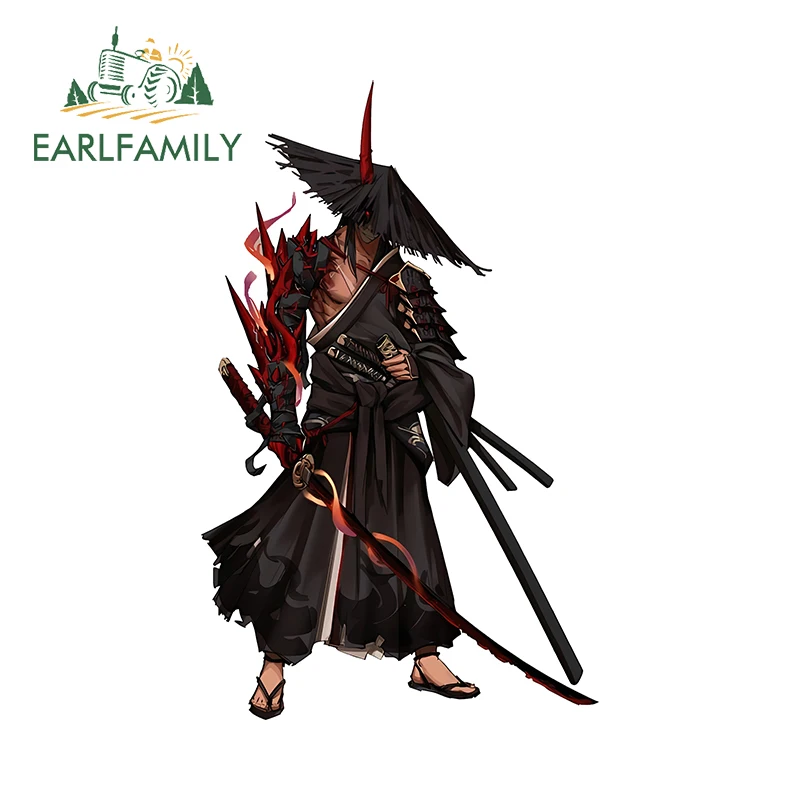 

EARLFAMILY 13cm x 8.1cm Ninja Personality Car Stickers Sword Japanese Anime Samurai Waterproof Decal Rearview Mirror Graphics