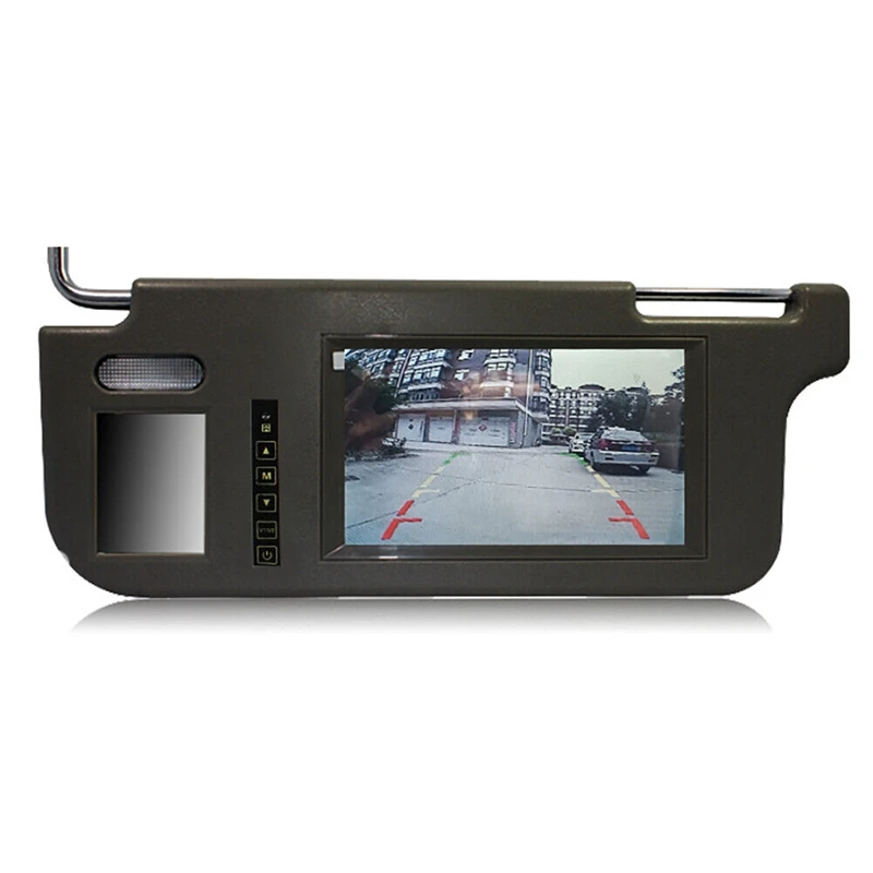 7Inch Black Car Left Sun Visor Rear View Mirror Screen LCD Monitor 2 Channel Video Parts