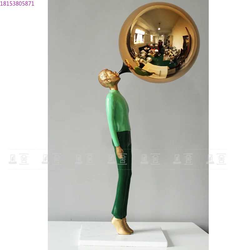 

Light luxury modern resin decoration handicrafts living room entrance character ornament