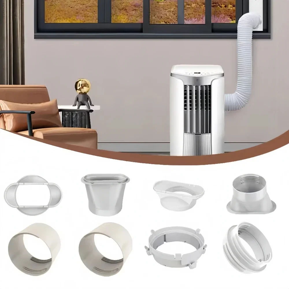 1pc Exhaust Duct Pipe Hose Interface Connector Portable Air Conditioner Casement Accessories Air Vent Connector
