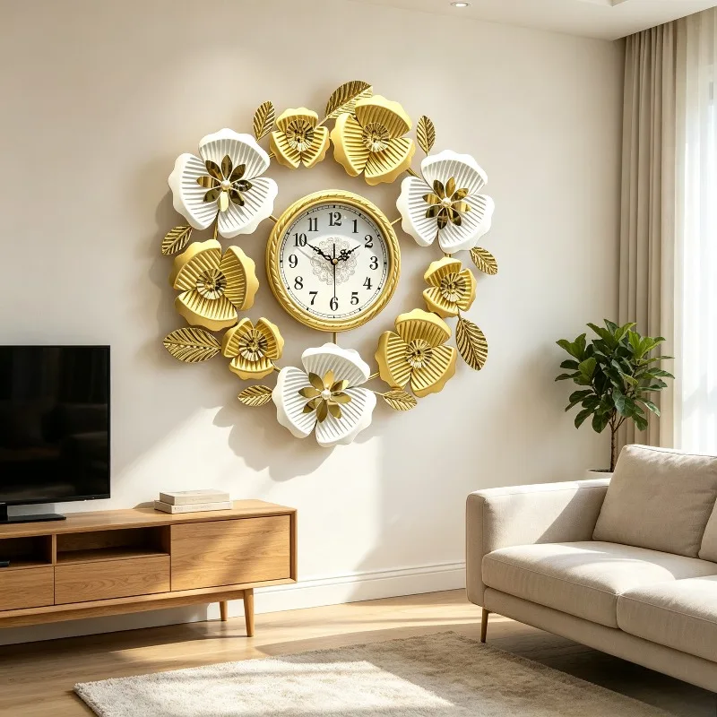 Metal Wall Clock Living Room Luxury Large Wall Clocks Modern Nordic Home Decoration Clock Art Aesthetics Creative Design Watch